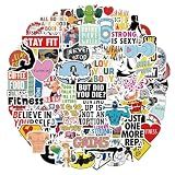 JOFONY 100PCS Fitness Stickers,Cute Weightlifting Fitness Sport Vinyl Waterproof Decals for Gym Water Bottle Laptop Birthday Gift Supplies