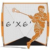 MR Portable Lacrosse Goal w/Ball Return System, 6’x6’ Lacrosse Net for Backyard, Lax Net Fully Flexible w/Ball Returner, Portable Lacrosse Indoor Outdoor Practice Goal Net for Shooting