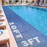 Tondiamo Pool Mats Non Slip Drainage Floor Pool Deck Mats,3X 10 Ft,Blue