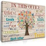 HDXUFJQ Office Inspirational Wall Art In This Office Canvas Wall Decor Team Rules Motivation Positive Quotes Pictures Prints Teamwork Painting for Home Ready to hang(12"x16")