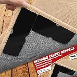 Reusable Carpet Grippers 8 PCS - Anti Curling Rug Tape, Washable & Non-Slip Rug Pad Grippers to Keep Rugs Tightly in Place on Hardwood Floors, Tile, and More