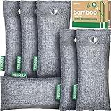 Activated Charcoal Odor Absorber, 6 Pack Natural Shoe Odor Eliminator, Bamboo Charcoal Air Purifying Bags, Sneaker Deodorizer and Moisture Absorbers for Clean Footwear, Shoe Odor Remover