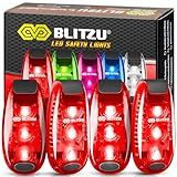 4 Pack LED Safety Light, Clip on Reflective Gear Lights for Walking at Night, Running, Jogging, High Visibility Strobe Light Accessories for Runners, Kids, Hiking, Kayak, Cycling, Camping, Boat Red