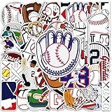 JOICEE 50pcs Baseball Stickers，Waterproof Vinyl Baseball Tattoos for Kids Teens Boys Adults, Sports Decals for Snowboard Laptop Water Bottles Hydro Flasks Phone Guitar Skateboard Computer