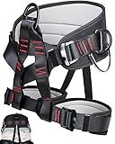 Ttechouter Adjustable Thickness Climbing Harness Half Body Harnesses for Fire Rescuing Caving Rock Climbing Rappelling Tree Protect Waist Safety Belts