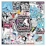 Figure Skating Stickers 50PCS Sports Enthusiast Ice Skating Waterproof Vinyl Decals for Bike Water Bottles Laptop Bicycle Refrigerator Cup Luggage Computer Mobile Phone Skateboard(Colourful-9)