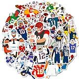 Rugby Decals for American Football Team Fans(50pcs) Sports Stickers for Rugby Water Bottles Boys,Phone Case,Bumper,Skateboard,Luggage Motorcycle Snowboard Gifts for Kids Adults Teens