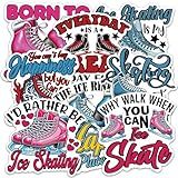 Ice Skating Sticker 8 Pcs (Large Size) Vinyl Stickers Laptop Waterproof Decal for Car Bumper Water Bottle Notebook Luggage Window Party Birthday Decorations - Size 4 Inches