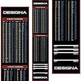 Designa Darts MAT20 | Non Slip Carpet Dart Mat with Checkout Design, Slim, Red, 290cm x 60cm