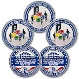 BHealthLife 5 Pcs Team Spirit Award Challenge Coins Bulk for Employees