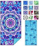 TwoYek Microfiber Sand Free Beach Towel Thin Quick Dry Super Absorbent Oversized Large Lightweight Towels for Travel Sports Pool Swimming Bath Camping Yoga Girls Women Adults