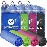 YQXCC 4 Pack Cooling Towels (47"x12"), Ice Cool Neck Towel, Soft Breathable Microfiber for Yoga, Golf, Gym, Running, Camping & Hot Weather