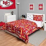 FOCO Kansas City Chiefs NFL Team Color Bed In a Bag Comforter Bedding 5 Piece Full Set