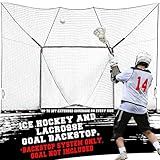 Shag Stop, Lacrosse Goal Backstop Net for Backyard - Durable Lacrosse Backstop Net System with ~3-Foot Extended Coverage - Ice Hockey Backstop Netting - Lax Training Equipment with Mounting Brackets