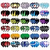 CyeeLife Standard Dart Flights 30 Sets 90 Pcs Durable PET Replacement Feather Tail Wing for Steel Tip and Soft Tip Darts - Perfect Accessories Equipment Supplies for Dart Games (90pcs)