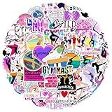 Sports Event: Gymnastics Stickers Pack, 50PCs Athletic Stickers for Hydro Flask, Laptop, Water Bottle, Waterproof Vinyl Decal, Gift Decals for Girls, Teens (Gymnastics)