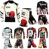 ROAR MMA Shorts Muay Thai Training UFC Cage Fight Grappling Jiu Jitsu Rashguards (Samurai, Large)