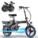 Folding Electric Bike for Adults, 500W Motor 25MPH & 35Miles Long Range, 14” Mini E-Bike with Removable 48V 576Wh Battery, UL Certified Electric Bicycle for Commuting & Teens