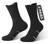Mohair Wool Compression Running Socks 3 Pairs Anti-Blister Crew Socks Moisture Wicking Target Cushion Athletic Hiking Socks