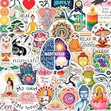 100Pcs Meditation Stickers for Water Bottle and Laptop - Gift for Meditation Lovers - Zen, Chakra Stickers - Gift for Women & Men