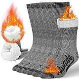 Alvada Merino Wool Hiking Socks Thermal Warm Crew Winter Boot Sock For Men Women 3 Pairs ML