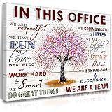 HDXUFJQ Office Inspirational Wall Art In This Office Canvas Wall Decor Team Rules Motivation Positive Quotes Pictures Prints Teamwork Painting for Home Office Ready to hang(12"x16")