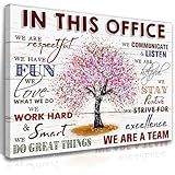 HDXUFJQ Office Inspirational Wall Art In This Office Canvas Wall Decor Team Rules Motivation Positive Quotes Pictures Prints Teamwork Painting for Home Office Ready to hang(24"x36")