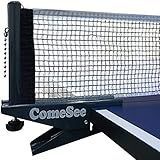 Comesee Ping Pong Net Set Table Tennis Table Post Professional Spring Activated Clamp with Net Clip Insert, 1.2 Inch Width Grip Holder, Tension and Height Adjustable Easy Set Up (Navy)