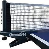 Comesee Ping Pong Net Set Table Tennis Table Post Professional Spring Activated Clamp with Net Clip Insert, 1.2 Inch Width Grip Holder, Tension and Height Adjustable Easy Set Up (Navy)