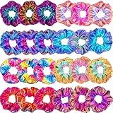 Tatuo 24 Pieces Hair Scrunchies for Girls,Rainbow Colors,Satin