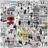 50pcs Workout Fitness Stickers for Women Water Bottles,Cool Trendy Gym Sport Stickers Waterpoof Decals for Men Skateboard Laptops Suitcase Bumper Helmet Phone