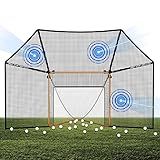 SmartBackstop for Lacrosse, Practice Smart®. Attaches Directly to Goal & Folds Away When not in use, 14 x 10 ft of Durable net Coverage, fits All Round & Square Corner Regulation 6 x 6 Goals.