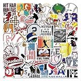 50Pcs Baseball Sport Stickers,Waterproof Vinyl for Water Bottle,Sports Decals for Snowboard Laptop Flasks Phone Guitar Skateboard Gifts,Ballplayer Decorations for Kids Teens Boy Girl(Baseball)