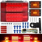 LINKITOM New Submersible LED Trailer Light Kit, Super Bright Brake Stop Turn Tail License Lights for Camper Truck RV Boat Snowmobile Over 80" Inches