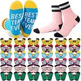 Glitopper 36 Pairs Best Team Ever Gift Socks Bulk Employee Appreciation Gifts for Women Men Team Staff Coworker Office Favors(Bright)