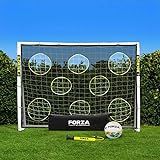 FORZA 8ft x 6ft Soccer Goal | Ready, Set, Goal! | All Weather uPVC Soccer Goals – Optional Target Net, Soccer Ball & Carry Bag - Perfect for Backyards and Clubs (Goal, Ball, Target Net and Bag)