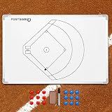 FORZA 35in x 24in Double-Sided Sports Coaching Whiteboard | 13 Sport Options - Dry Erase Board Equipped with Magnetic Markers, Pen & Eraser (Baseball, with Carry Bag)