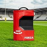 FORZA 360 Hit Rugby Tackle Bag - Rugby Tackle Pad & Contact Shield for Safer Training, Closed Cell Foam, Weatherproof PVC, Multiple Sizes & Colors (Red, Contact Shield)