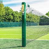 Vermont Square Tennis Posts [ITF Regulation] | 76mm Powder Coated Steel – Optional Ground Sockets (Green, with Ground Sockets)