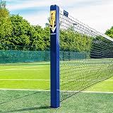 Vermont Square Tennis Posts [ITF Regulation] | 76mm Powder Coated Steel – Optional Ground Sockets (Blue, with Ground Sockets)
