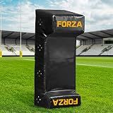 FORZA Rugby Tackle Shield with Double Wedge – Rugby Training Pad with Padded Handles, High Density Foam Core & 615gsm Cover – Junior or Senior – Yellow, Red, Blue or Black (Black, Junior)