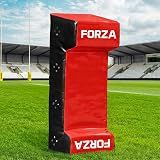 FORZA Rugby Tackle Shield with Double Wedge – Rugby Training Pad with Padded Handles, High Density Foam Core & 615gsm Cover – Junior or Senior – Yellow, Red, Blue or Black (Red, Junior)