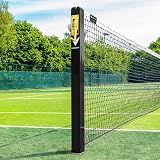 Vermont Square Tennis Posts [ITF Regulation] | 76mm Powder Coated Steel – Optional Ground Sockets (Black, Without Ground Sockets)
