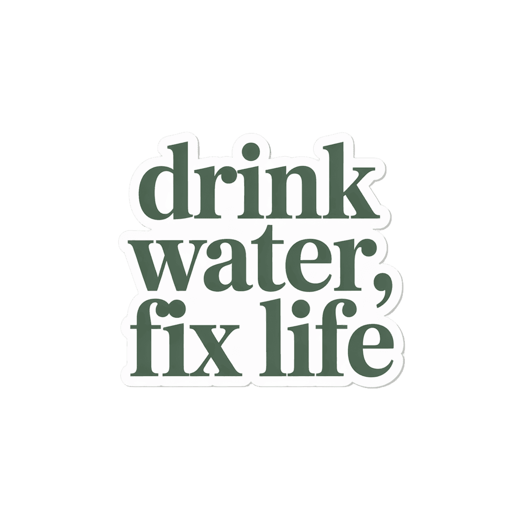 Motivational "Drink Water Fix Life" Text Sticker