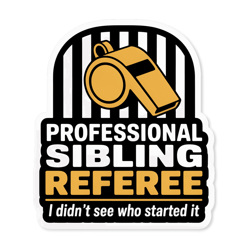 Professional Sibling Referee Funny Whistle Sticker