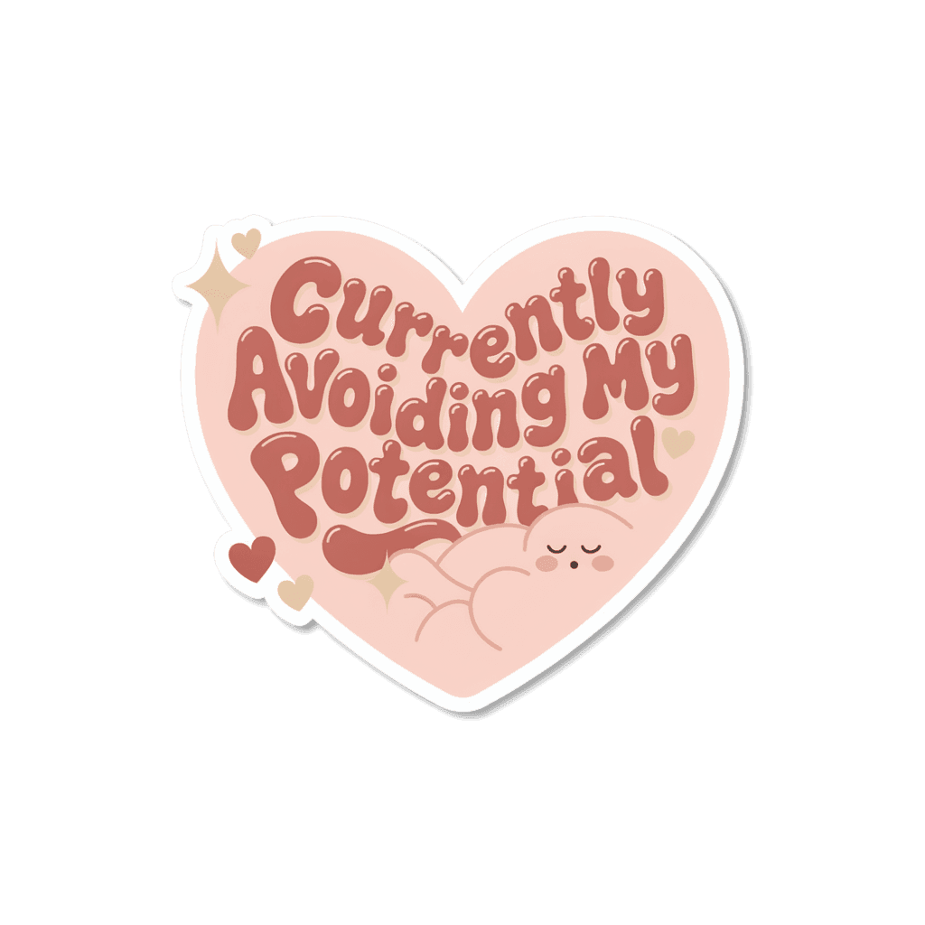 Funny Avoiding My Potential Heart Quote Sticker