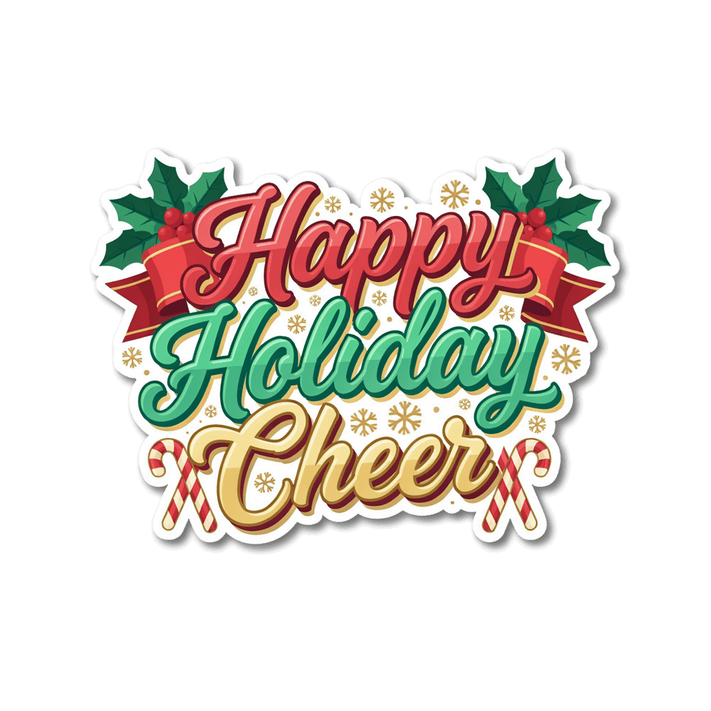 Happy Holiday Cheer Christmas Sticker